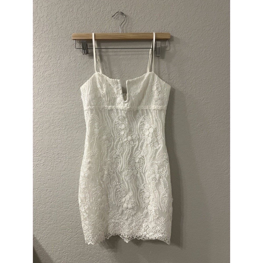 Saints‎ + Secrets Floral Lace Overlay Strappy Mini Dress sz S